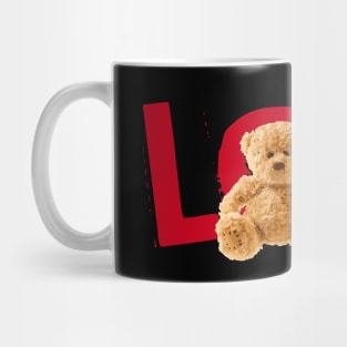 Love slogan with teddy bear Mug